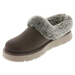 Sketchers Womens Bobs Keepsake Lite Slippers US 8 EU 38 Brown Vegan Leather NIB